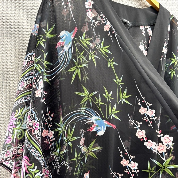 (2) Sami & Jo Plus Women’s 3X Floral Boho Kimono Dusters W/ Bell Sleeves Tassles - Picture 3 of 13